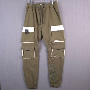 Rock Salt Mens Large Green Cargo Jogger Pants Exclusive Sport Utility Techwear